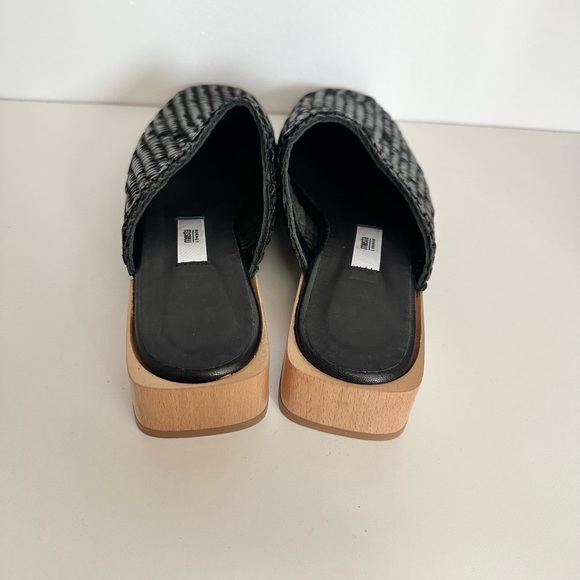 Miista Black Woven Mules with Wooden Heel - Picture 5 of 7